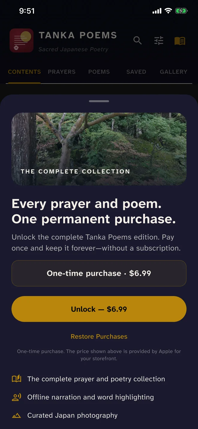 Tanka Poems Full Collection permanent unlock